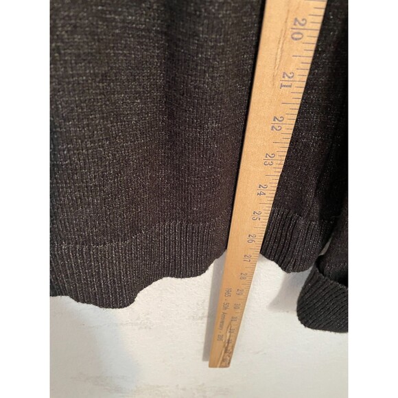 Womens Dark Gray Button Shoulder Knit Sweater Size M Neutral Minimal Casual Soft - Picture 7 of 8